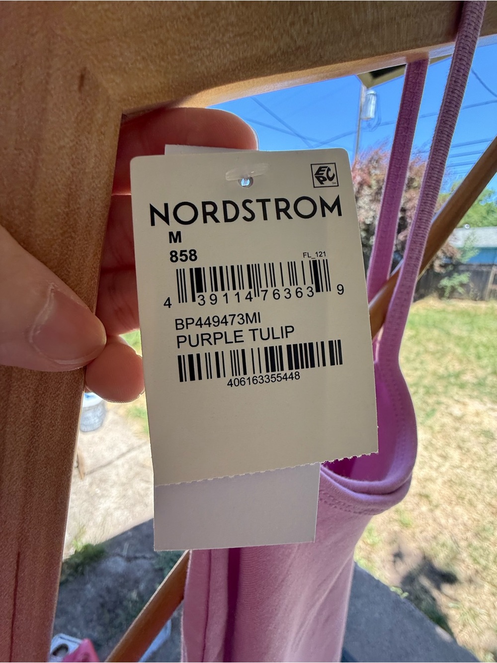 NWT BP Nordstrom Lavender Spaghetti Strap squared neck Camisole size M - Picture 3 of 5